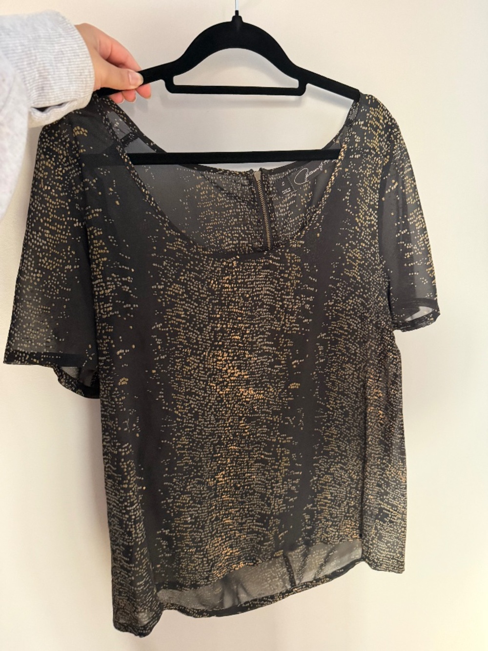 Patterson J. Kincaid Originals black and gold. Blouse $60